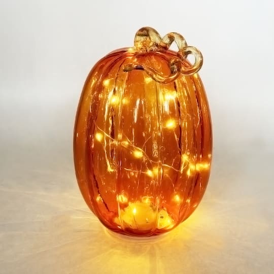 9.25" LED Glass Pumpkin Décor by Ashland®